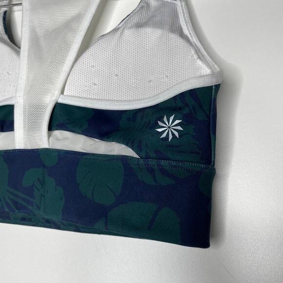 Athleta Womens Sports Bra Size S Green Leaf Pattern Workout Racerback Padded - Picture 9 of 9